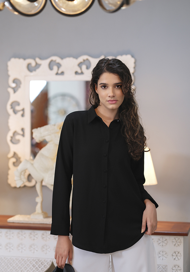 RIYANA OFFICE WEAR BLACK SHIRT
